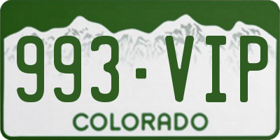 CO license plate 993VIP