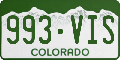 CO license plate 993VIS
