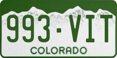CO license plate 993VIT