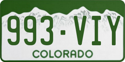 CO license plate 993VIY