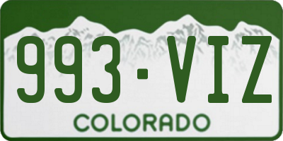 CO license plate 993VIZ