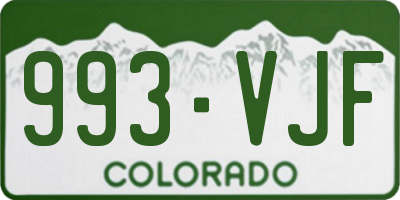 CO license plate 993VJF