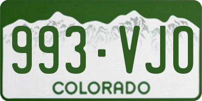 CO license plate 993VJO