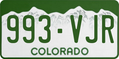CO license plate 993VJR