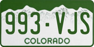 CO license plate 993VJS