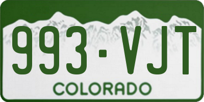 CO license plate 993VJT