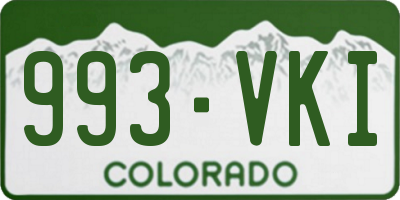 CO license plate 993VKI