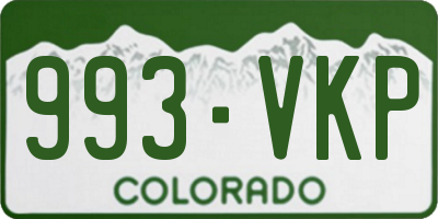 CO license plate 993VKP
