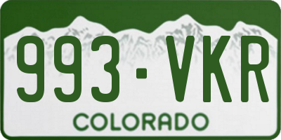 CO license plate 993VKR