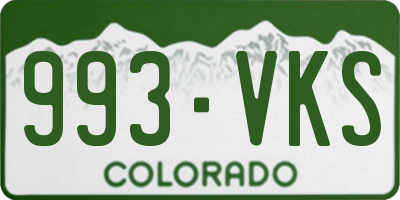 CO license plate 993VKS