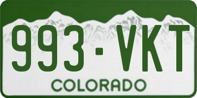 CO license plate 993VKT