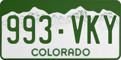 CO license plate 993VKY
