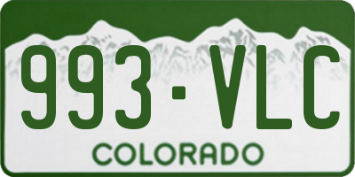 CO license plate 993VLC