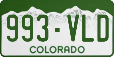 CO license plate 993VLD