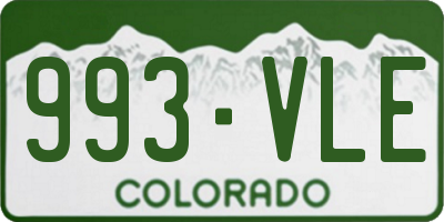 CO license plate 993VLE