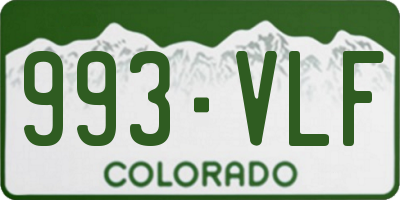 CO license plate 993VLF