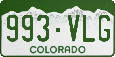 CO license plate 993VLG