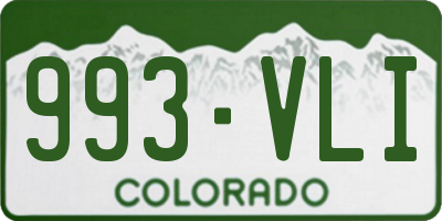 CO license plate 993VLI