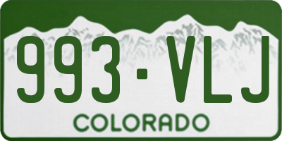 CO license plate 993VLJ