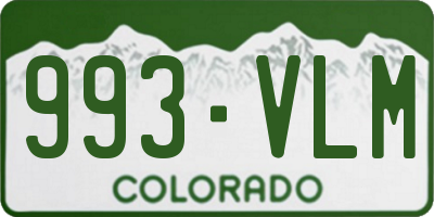 CO license plate 993VLM