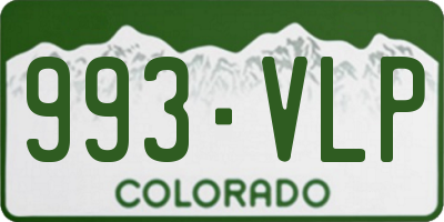 CO license plate 993VLP