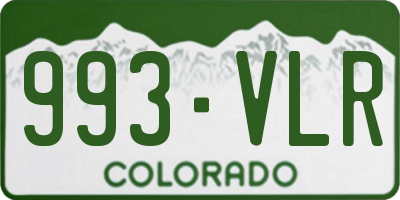 CO license plate 993VLR