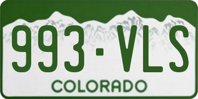 CO license plate 993VLS