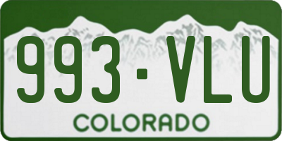 CO license plate 993VLU
