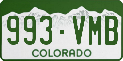 CO license plate 993VMB