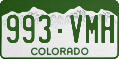 CO license plate 993VMH