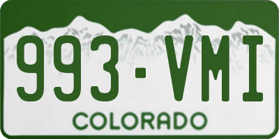CO license plate 993VMI