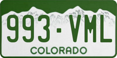 CO license plate 993VML