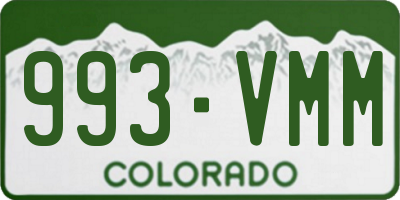 CO license plate 993VMM