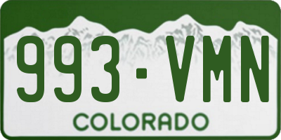 CO license plate 993VMN