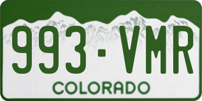 CO license plate 993VMR