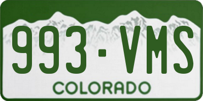 CO license plate 993VMS
