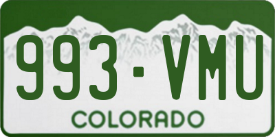 CO license plate 993VMU