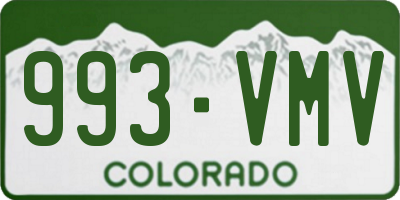 CO license plate 993VMV