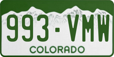 CO license plate 993VMW