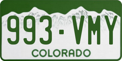 CO license plate 993VMY