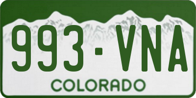 CO license plate 993VNA