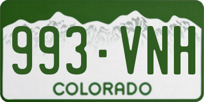 CO license plate 993VNH