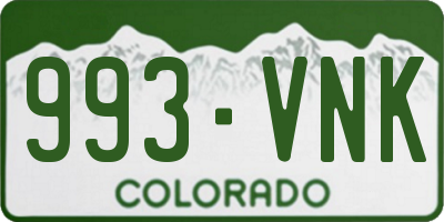 CO license plate 993VNK
