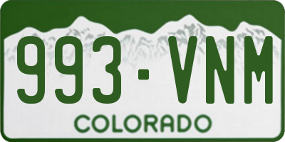 CO license plate 993VNM
