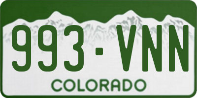 CO license plate 993VNN