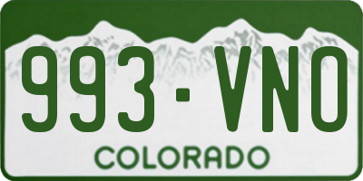 CO license plate 993VNO