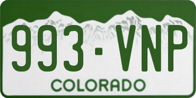 CO license plate 993VNP