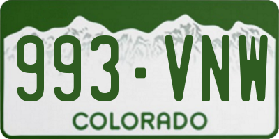 CO license plate 993VNW