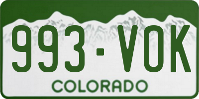 CO license plate 993VOK