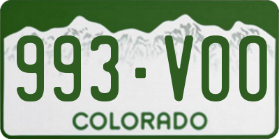 CO license plate 993VOO